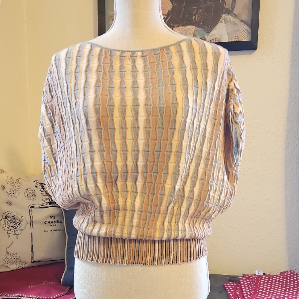 Moth Beige and Cream Textured Sweater